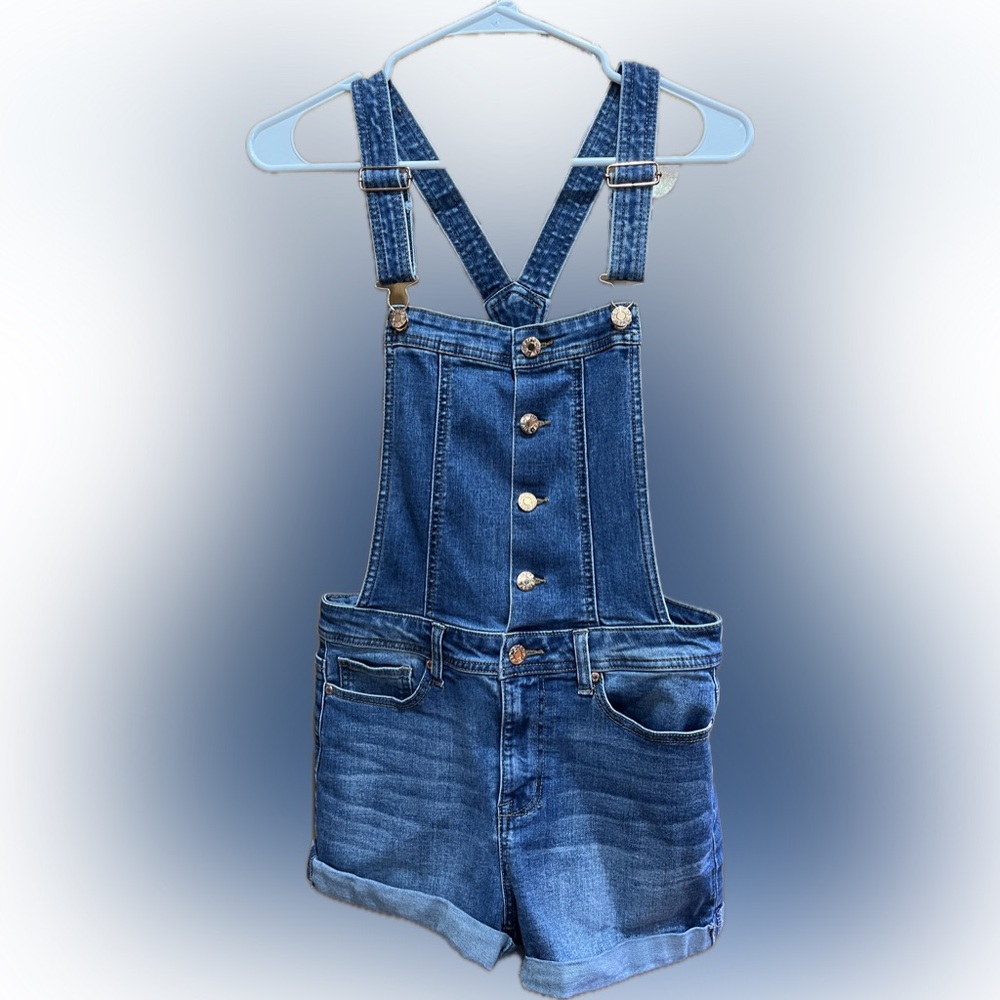 GUESS Blue Denim Shortie Overalls 29